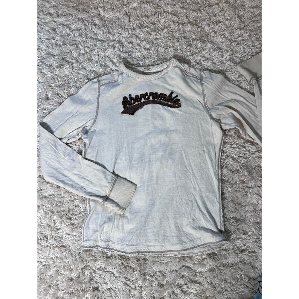 Abercrombie & Fitch Big Logo Long Sleeve Mens M Muscle Vintage Y2K 100% Cotton